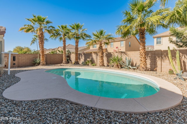 view of pool with a fenced in pool and a fenced backyard