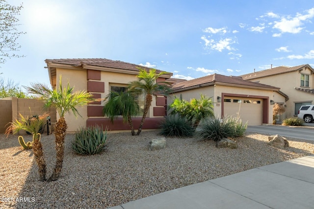 view of front of house with a garage