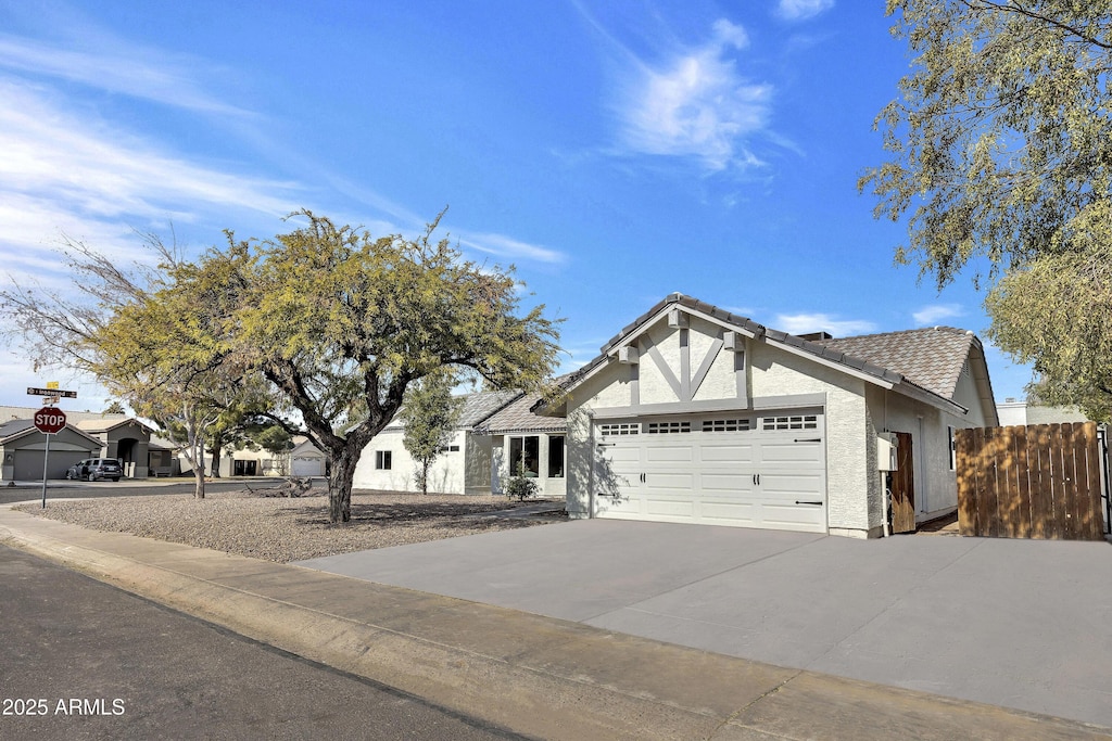 view of front facade with a garage