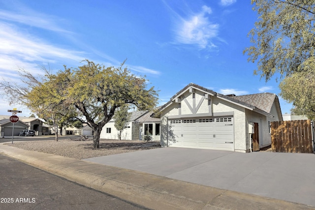 view of front facade with a garage