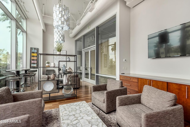 1 E Lexington Ave Unit 1108, Phoenix, AZ 85012 - living area with wood finished floors and a high ceiling