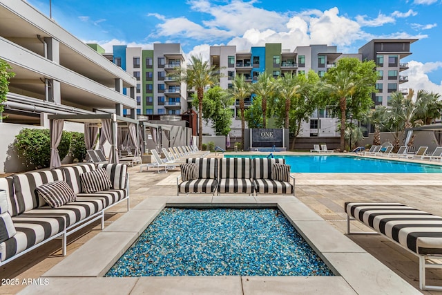 1 E Lexington Ave Unit 1108, Phoenix, AZ 85012 - community pool with an outdoor hangout area and a patio area