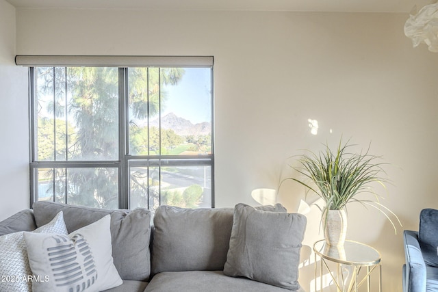 living room featuring plenty of natural light