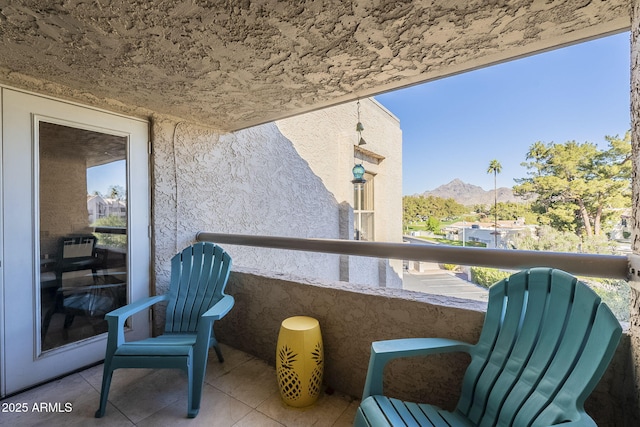 balcony with a mountain view