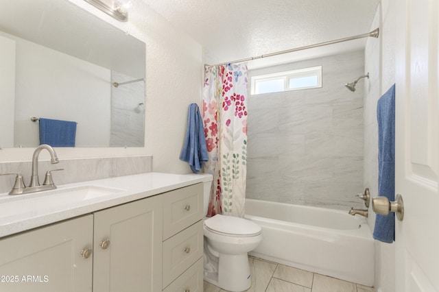 full bathroom featuring vanity, toilet, and shower / bath combo with shower curtain