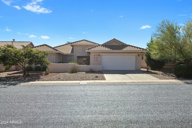 view of front of home with a garage