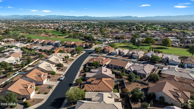 drone / aerial view with a mountain view