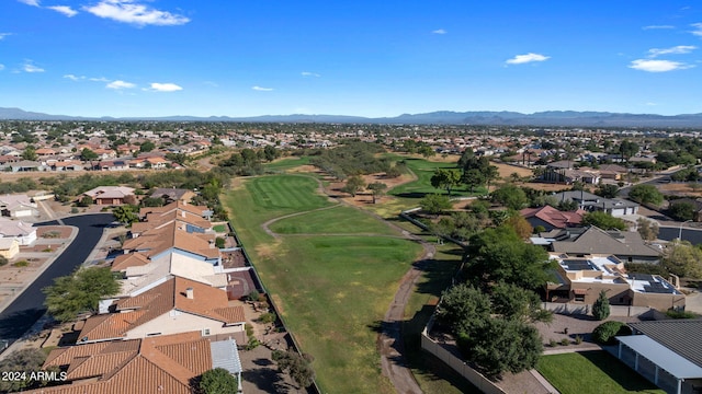 birds eye view of property featuring a mountain view