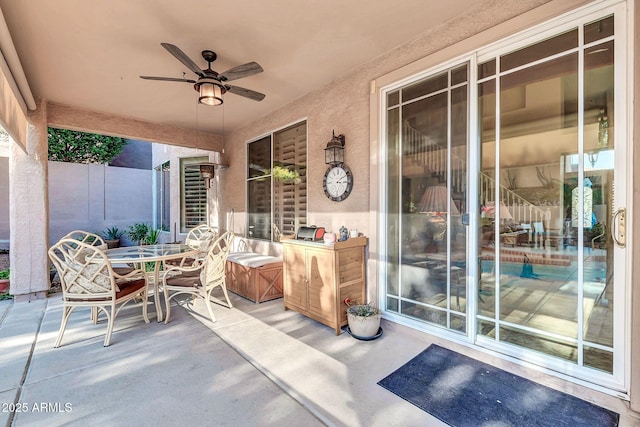 view of patio with ceiling fan