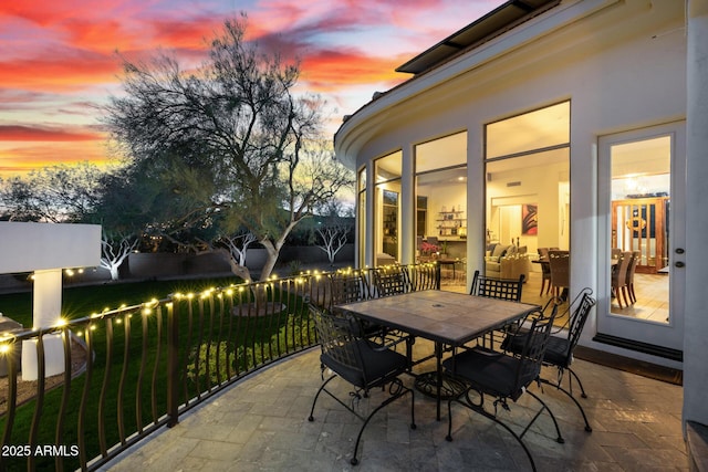 view of patio with outdoor dining space