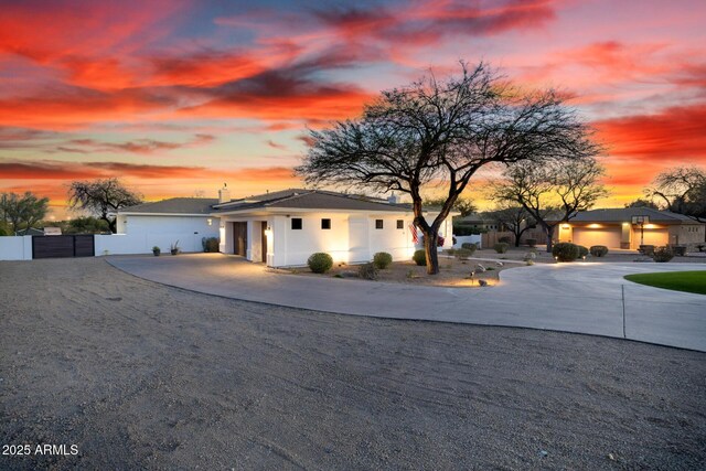 10800 E Cactus Rd Unit 7, Scottsdale, AZ 85259 - view of front of property with fence, curved driveway, and a gate