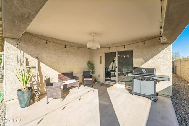 view of patio featuring grilling area