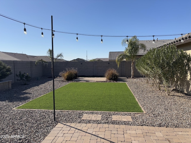 view of yard with a patio area