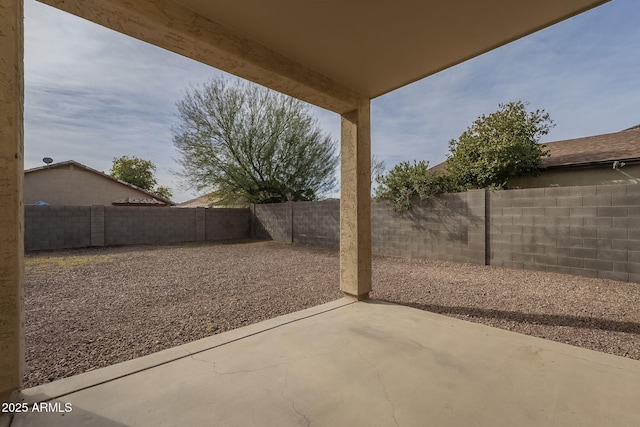 view of patio with a fenced backyard