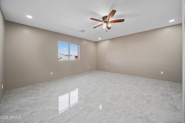 115 Ironwood Pl, Wickenburg, AZ 85390 - unfurnished room featuring a ceiling fan, visible vents, and recessed lighting