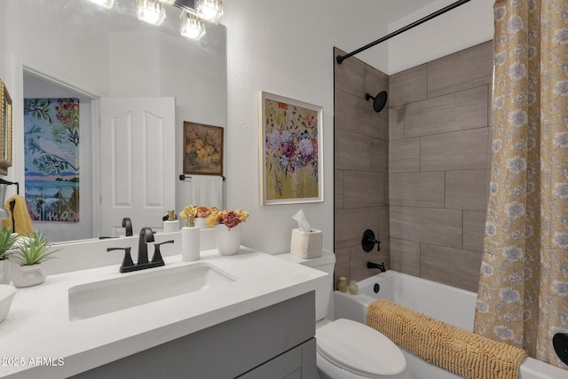 23705 S Pleasant Way, Sun Lakes, AZ 85248 - full bathroom with vanity, toilet, and shower / tub combo with curtain