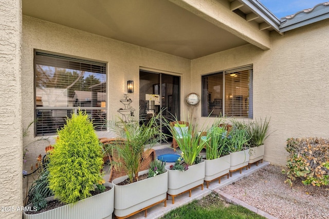 23705 S Pleasant Way, Sun Lakes, AZ 85248 - view of exterior entry featuring stucco siding