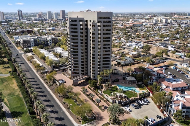 bird's eye view featuring a city view