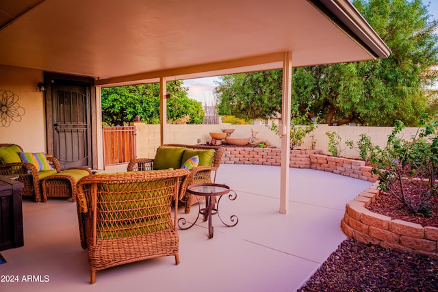 view of patio featuring an outdoor living space