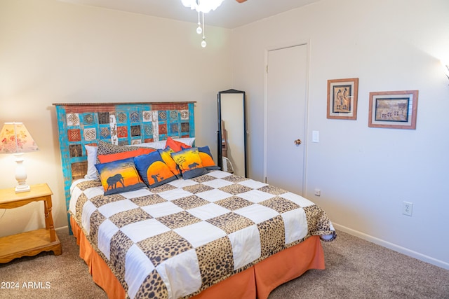 bedroom with carpet floors