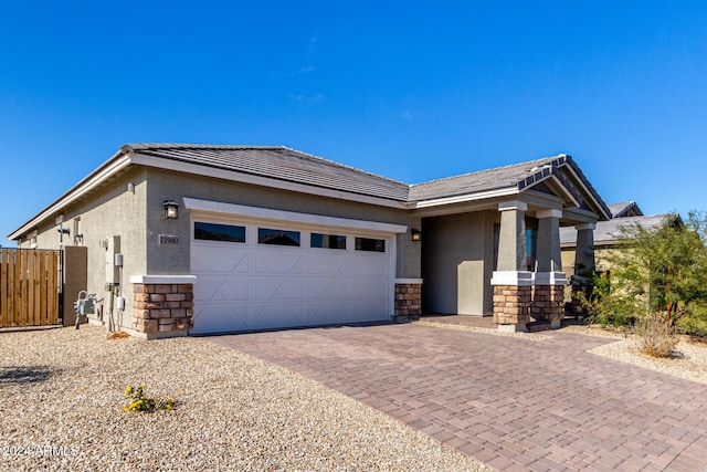 view of front of house with a garage