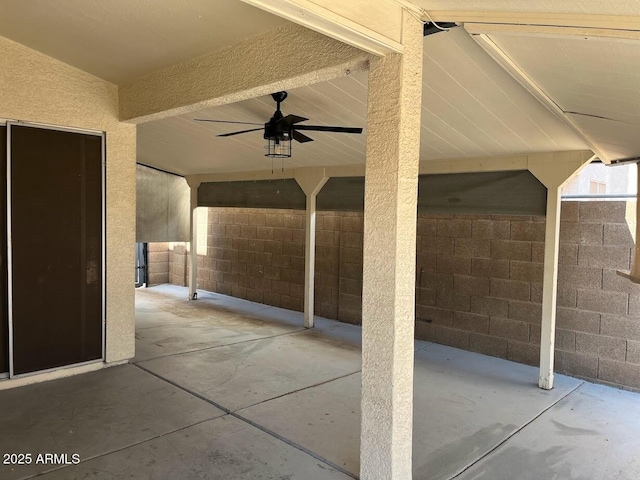 view of patio / terrace featuring ceiling fan