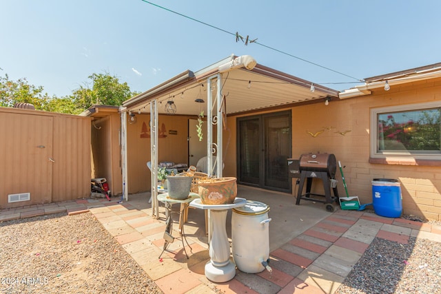 view of patio / terrace featuring a grill