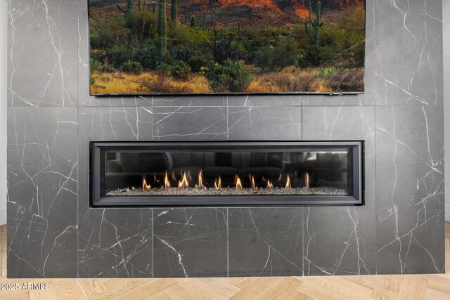 3684 E Boot Track Trl, Gilbert, AZ 85296 - detailed view of a glass covered fireplace