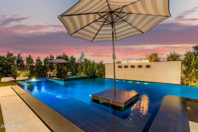 3684 E Boot Track Trl, Gilbert, AZ 85296 - view of swimming pool featuring a pool with connected hot tub