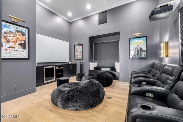 3684 E Boot Track Trl, Gilbert, AZ 85296 - cinema with a high ceiling, wood finished floors, and recessed lighting