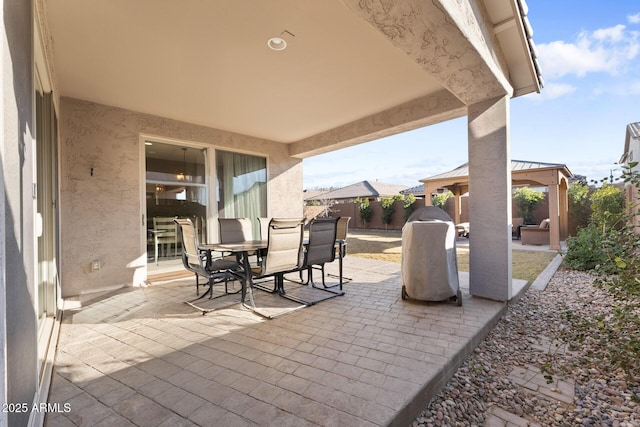 view of patio with a gazebo