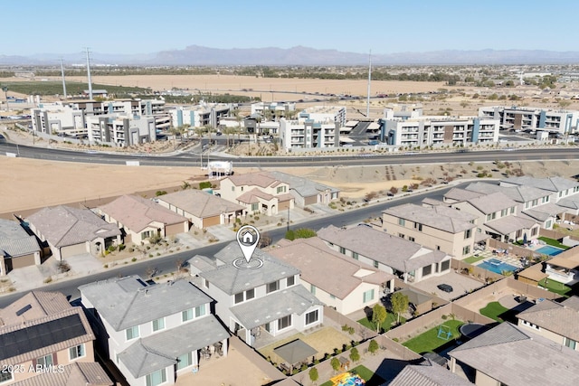 bird's eye view featuring a mountain view