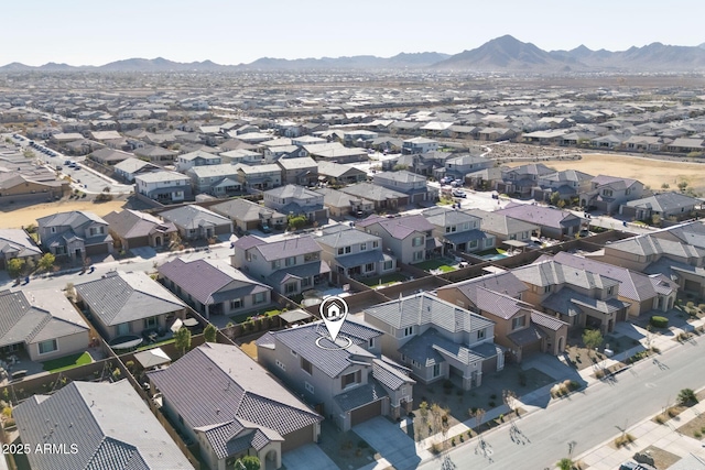 aerial view featuring a mountain view