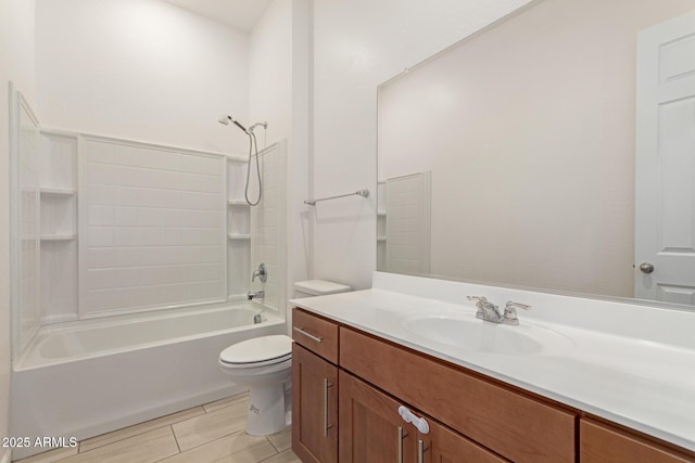 10502 W Bronco Trl, Peoria, AZ 85383 - full bathroom featuring toilet, vanity, and shower / washtub combination
