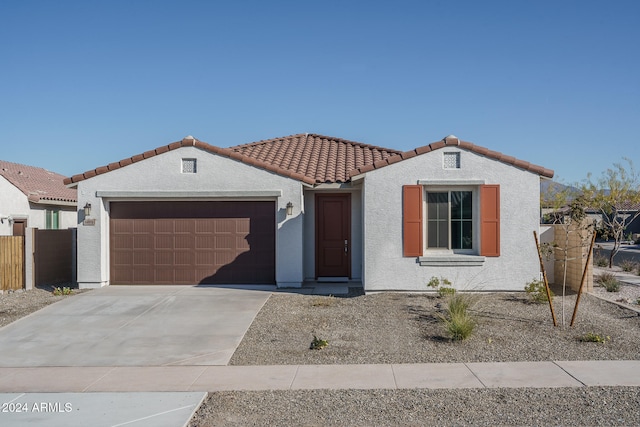 view of front of house with a garage