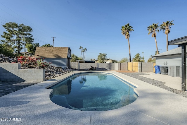 view of pool featuring central AC