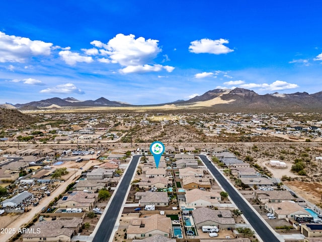 1319 N Chatsworth St, Mesa, AZ 85207 - birds eye view of property with a residential view and a mountain view