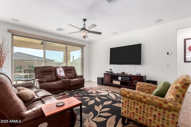 19889 W Montecito Ave, Litchfield Park, AZ 85340 - carpeted living room featuring a ceiling fan
