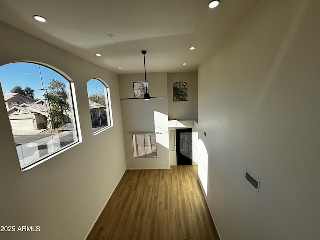 hall featuring light hardwood / wood-style flooring