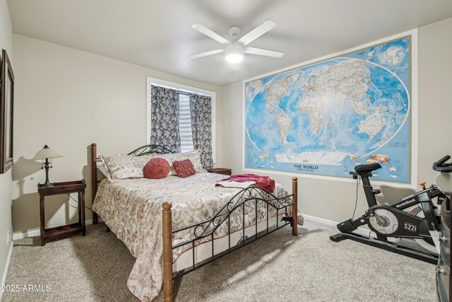21131 E Excelsior Ave, Queen Creek, AZ 85142 - bedroom with carpet floors, baseboards, and a ceiling fan