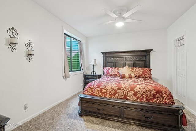 21131 E Excelsior Ave, Queen Creek, AZ 85142 - bedroom with carpet, baseboards, and a ceiling fan