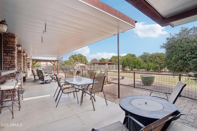 21131 E Excelsior Ave, Queen Creek, AZ 85142 - fenced backyard with outdoor dining space and a patio area