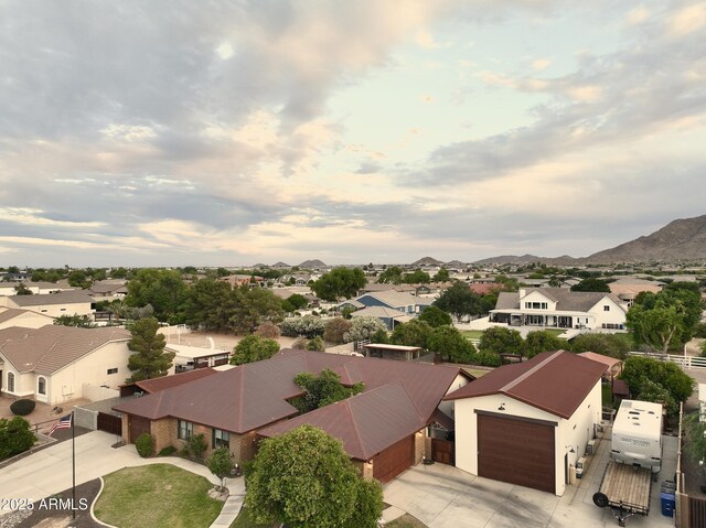 21131 E Excelsior Ave, Queen Creek, AZ 85142 - aerial perspective of suburban area featuring a mountain backdrop