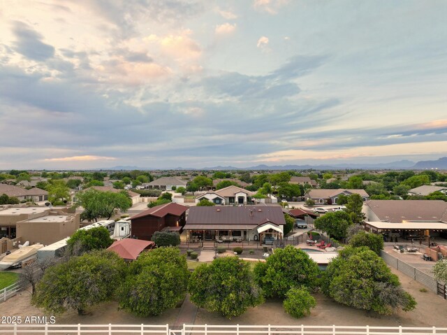 21131 E Excelsior Ave, Queen Creek, AZ 85142 - aerial view at dusk of a residential view and a mountain view