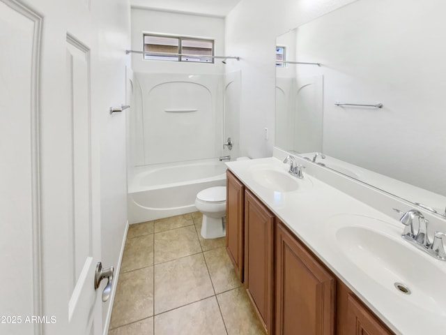 18207 W Marshall Ln, Surprise, AZ 85388 - full bath with double vanity, toilet, a sink, and tile patterned floors