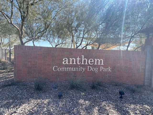 view of community sign