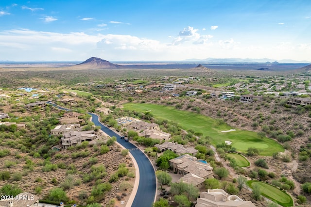 aerial view with a mountain view