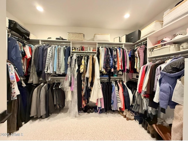 spacious closet with carpet flooring