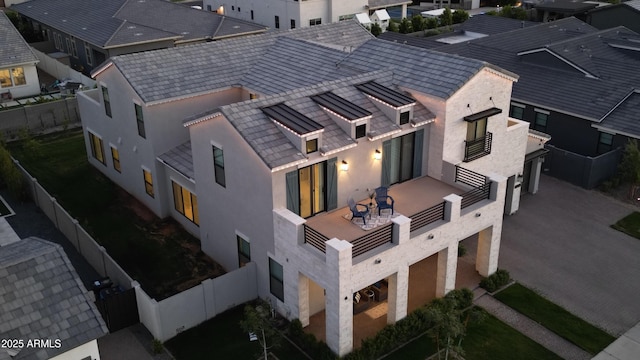 drone / aerial view with a residential view
