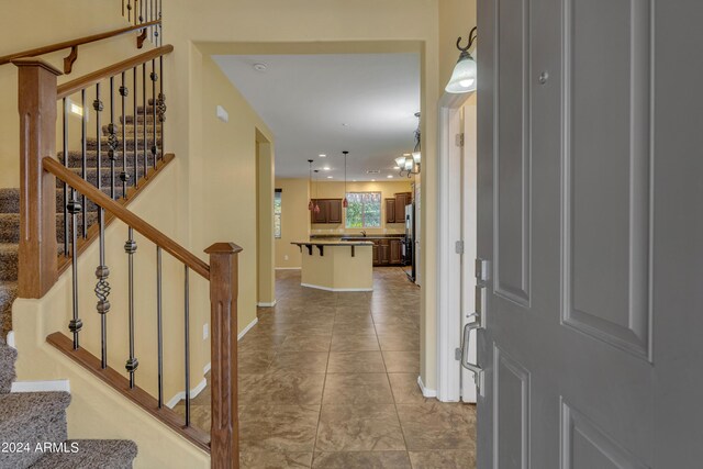 view of tiled foyer